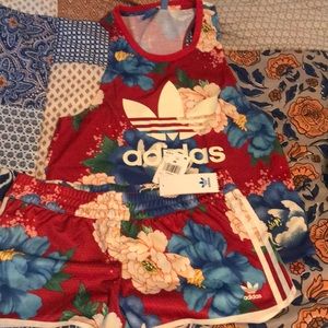 Floral Adidas Short set